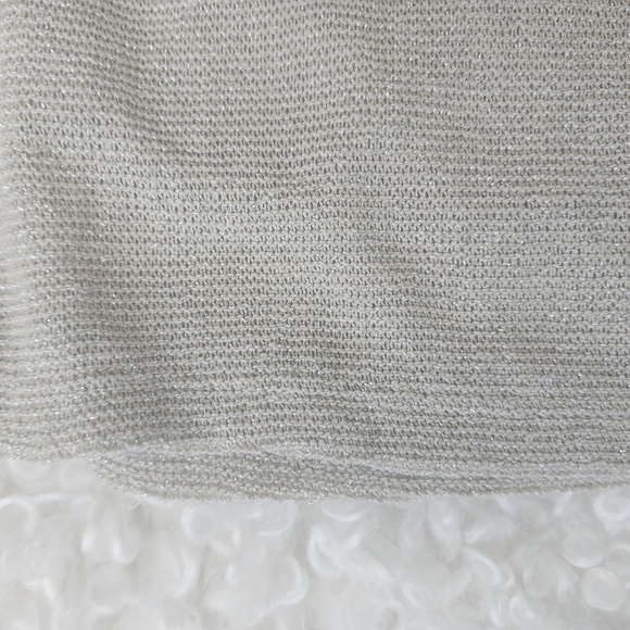 ZARA Knit Iridescent Midi Knit Skirt Beige Silver Shimmer Sz S Fairy Chic Boho - Picture 4 of 10